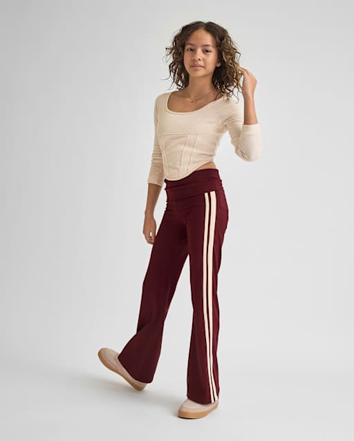 Tween Girls Foldover Flare Leggings