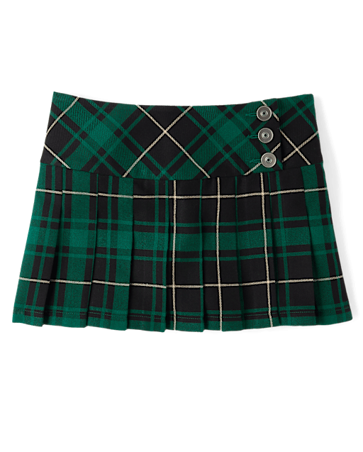 Tween Girls Plaid Pleated Skort