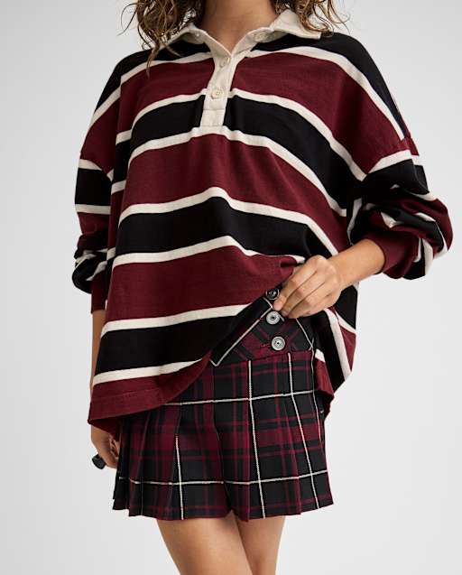Tween Girls Plaid Pleated Skort
