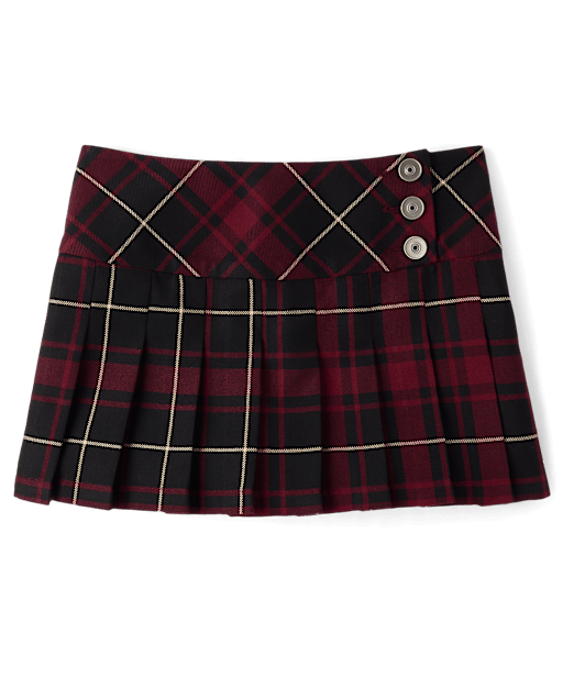 Tween Girls Plaid Pleated Skort