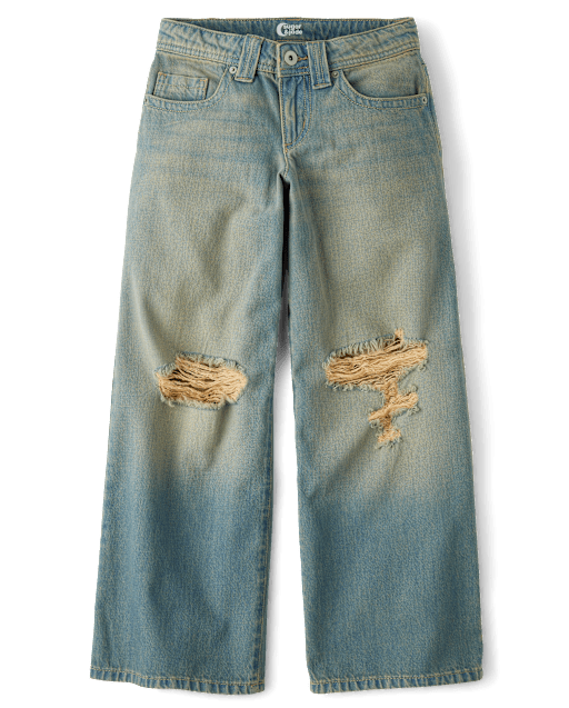 Tween Girls Destructed Super Baggy Jeans