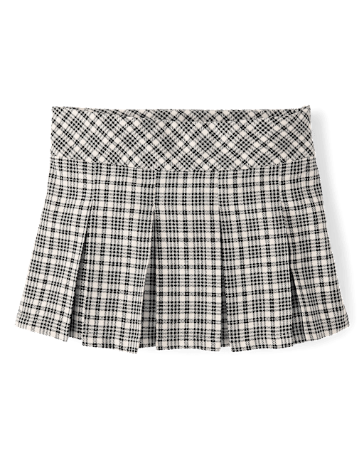 Tween Girls Plaid Pleated Skort