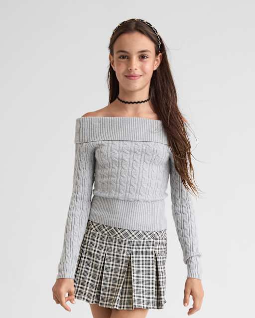 Tween Girls Off Shoulder Sweater