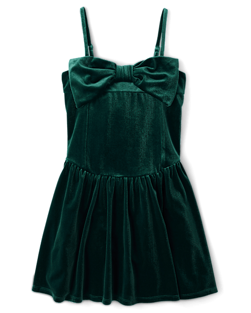 Tween Girls Bow Velour Dress