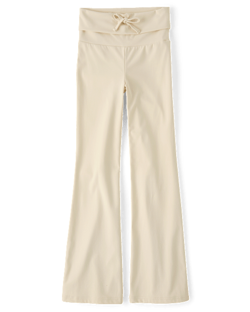 Tween Girls Quick Dry High Rise Foldover Leggings