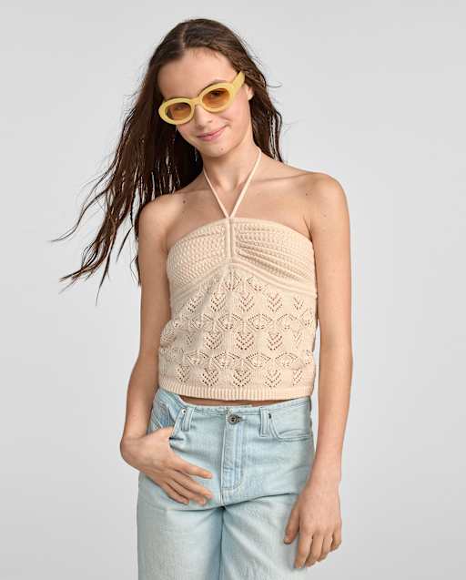 Tween Girls Crochet Halter Top