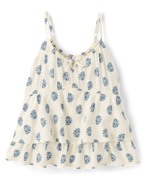 Tween Girls Floral Tiered Tank Top