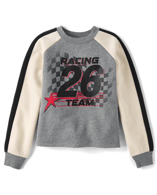 Tween Girls Racing Colorblock Premium Fleece Sweatshirt