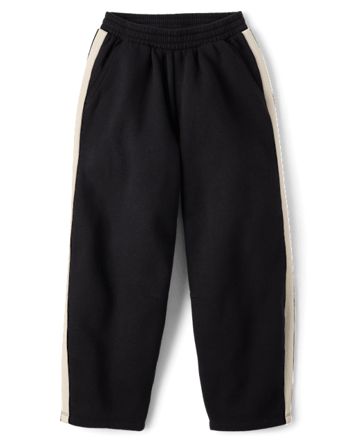 Tween Girls Side Stripe Premium Fleece Barrel Sweatpants
