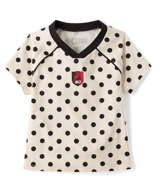 Tween Girls Quick Dry Racing Polka Dot Baby Tee
