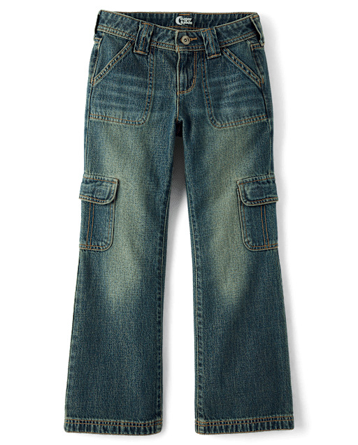 Tween Girls Low Rise Cargo Bootcut Jeans