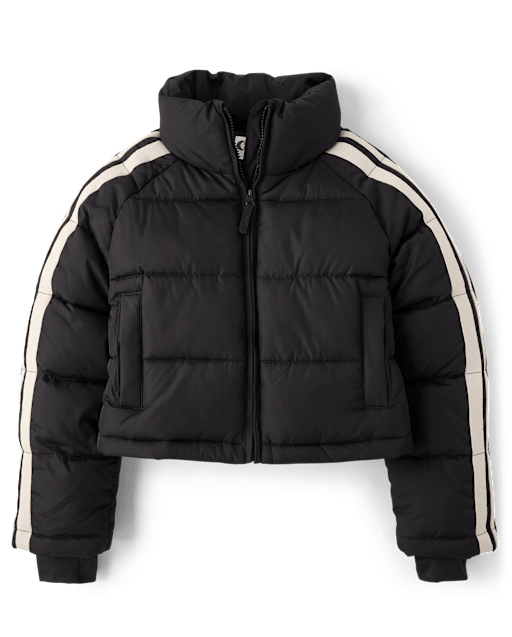 Tween Girls Side Stripe Puffer Jacket