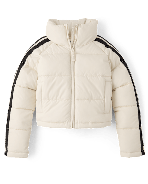 Tween Girls Side Stripe Puffer Jacket