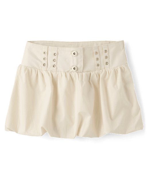 Tween Girls Grommet Poplin Bubble Skort