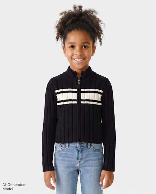 Tween Girls Zip Up Sweater Jacket