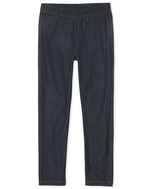 Girls Regular Faux Denim Leggings