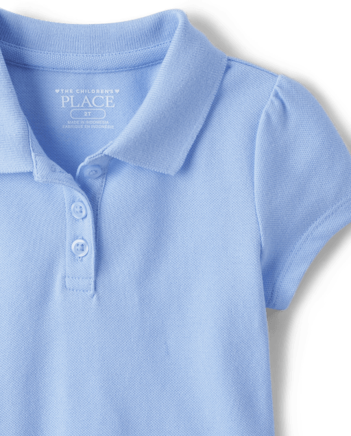 The Childrens Place Girls Long Sleeve Pique Polo