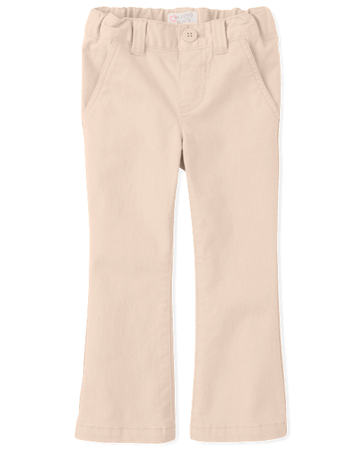 Pantalones chinos con corte de bota de uniforme para niñas pequeñas