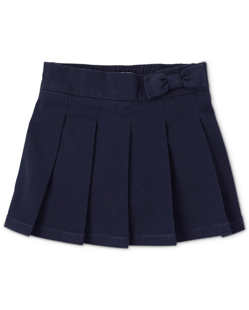 Toddler Girls Uniform Bow Pleated Skort