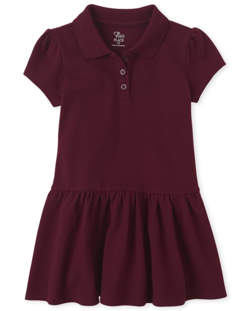 Toddler Girls Uniform Pique Polo Dress