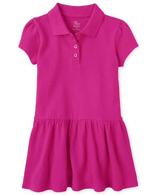 Toddler Girls Uniform Pique Polo Dress