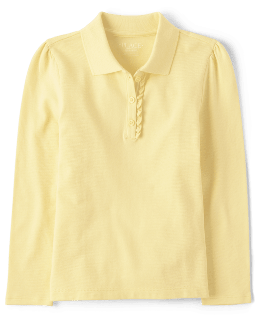 Girls Uniform Ruffle Pique Polo