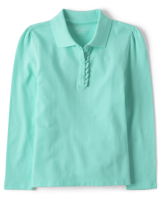 Girls Uniform Ruffle Pique Polo