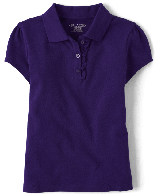 Girls Uniform Ruffle Pique Polo