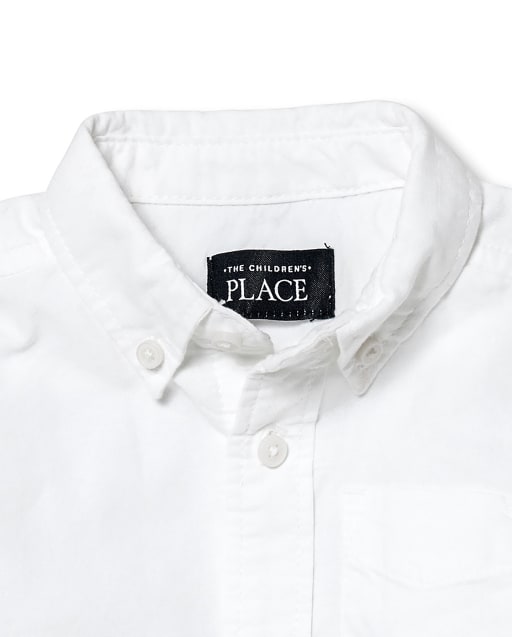 baby boy white short sleeve dress shirt