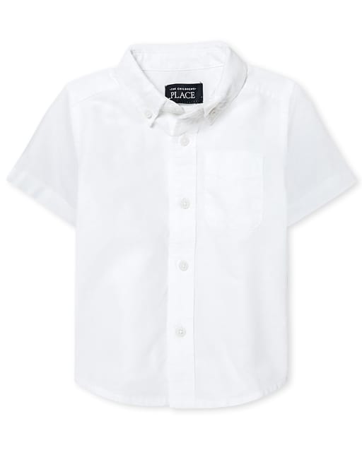 Camisa Oxford de manga corta con uniforme para bebés y niños pequeños