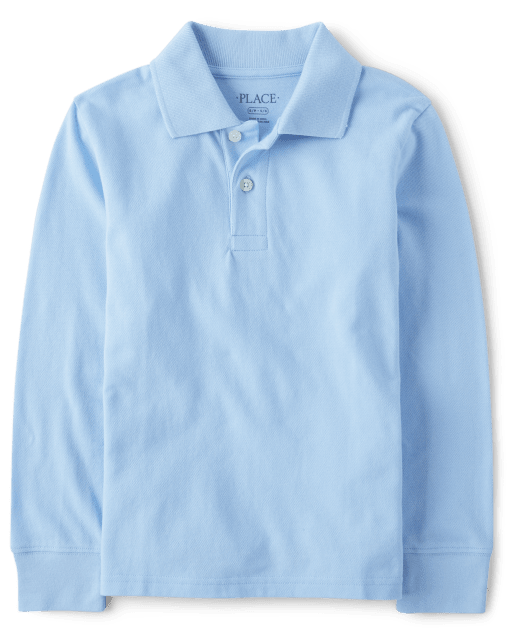 CLASSROOM Little Boys Uniform Long Sleeve Pique Polo Shirt 