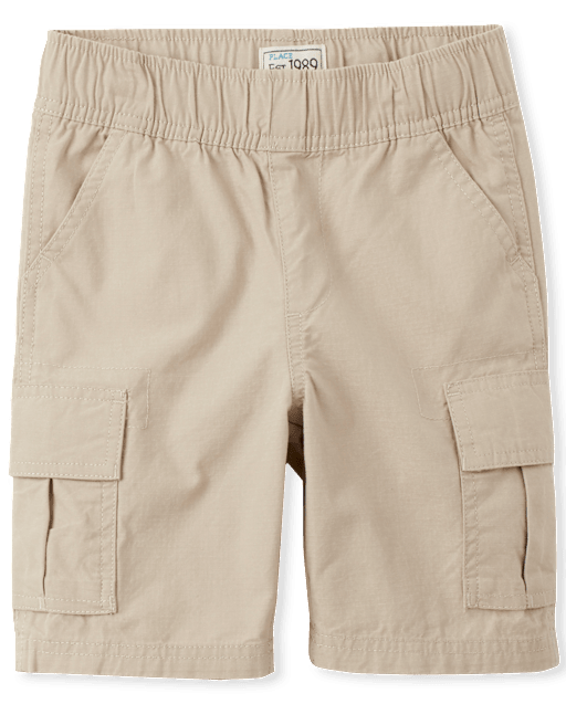 \Short cargo garçon en tissu ripstop à enfiler - Coupe slim\