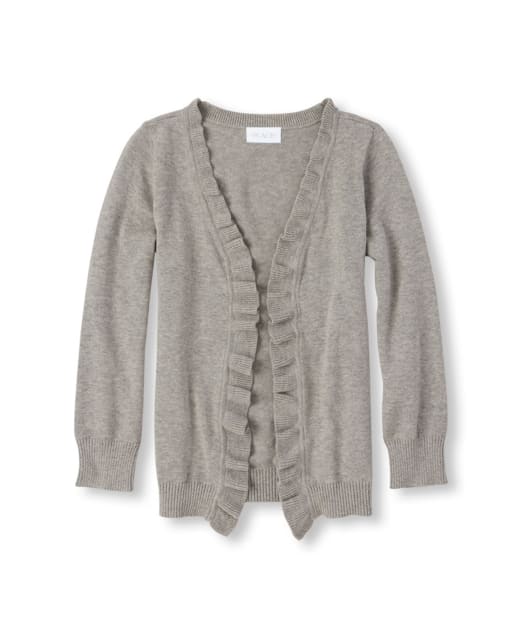Cardigan ouvert à volants sur le devant pour fille