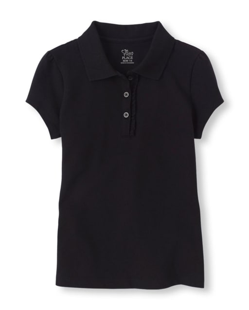 Girls Uniform Ruffle Pique Polo
