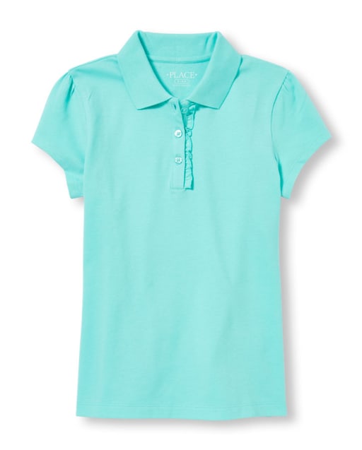 Girls Uniform Ruffle Pique Polo