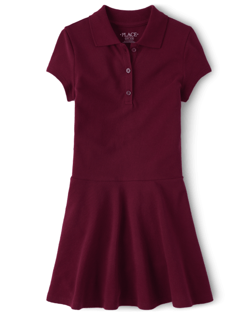Girls Uniform Pique Polo Dress