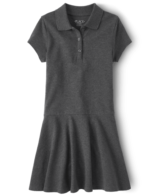 Girls Uniform Short Sleeve Pique Polo Dress