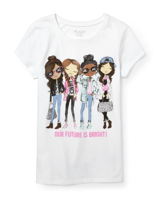 Girls 'Our Future Is Bright' Fashionista Squad Graphic Tee