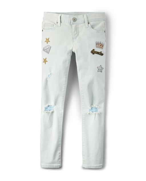 Girls Patch Denim Jeans