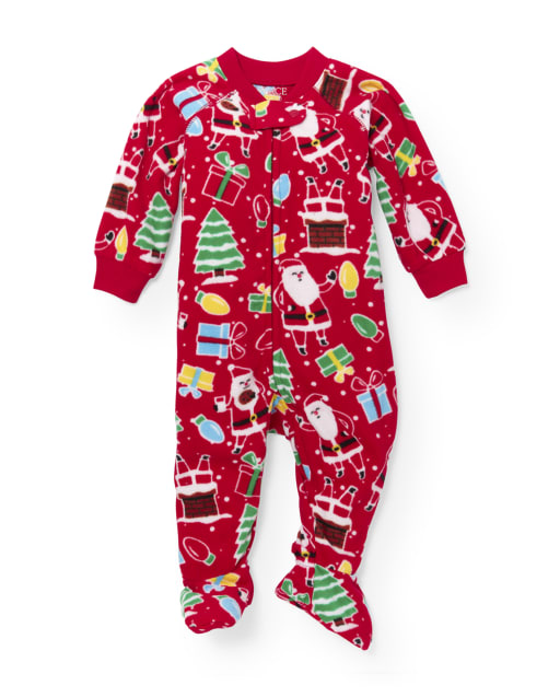 Baby And Toddler Christmas Glacier Fleece  Footed One Piece Pajamas