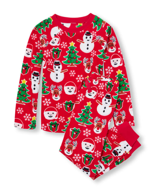 Kids Christmas Top And Pants Glacier Fleece Pajamas
