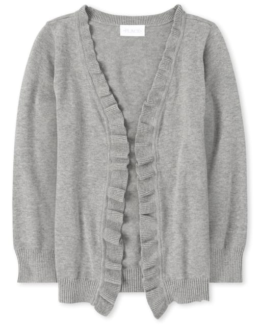 Lilax Little Girls Knit Uniform Cardigan Long Sleeve Sweater