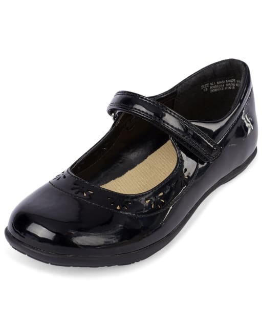 Girls Flower Cut Out Mary Jane Shoes