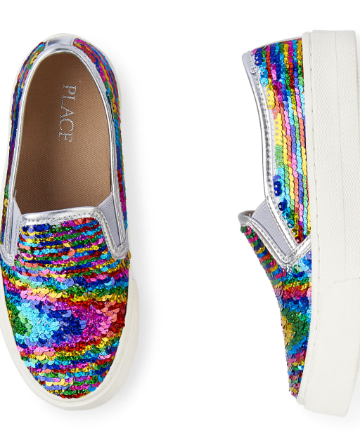girls flip sequin shoes