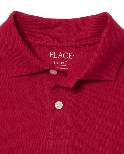 Polo De Pique De Manga Larga Uniforme Para Ninos