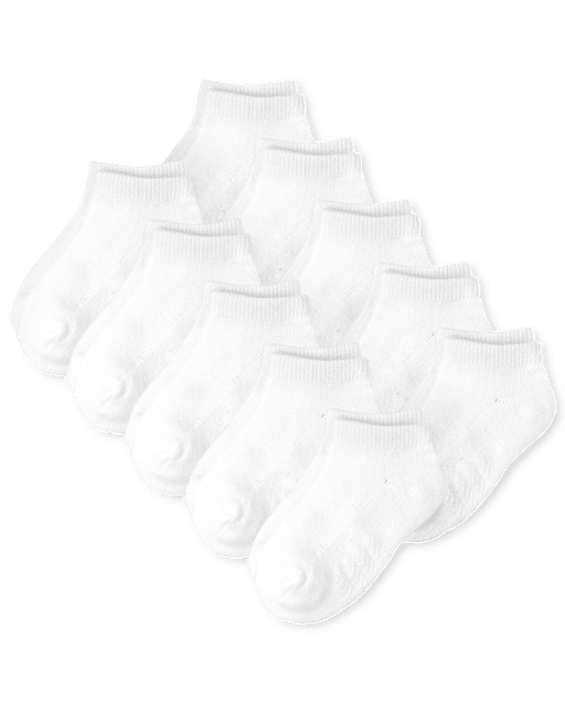 Paquete de 10 calcetines tobilleros unisex para bebés y niños pequeños