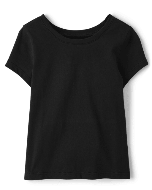 Camiseta básica de capas de manga corta para bebés y niñas pequeñas