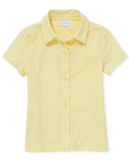 Girls Uniform Poplin Button Up Shirt