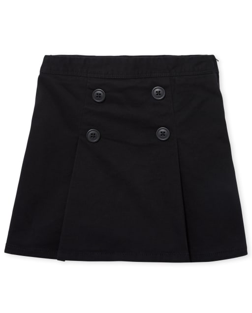 Falda pantalón con botones de tejido elástico uniforme para niñas