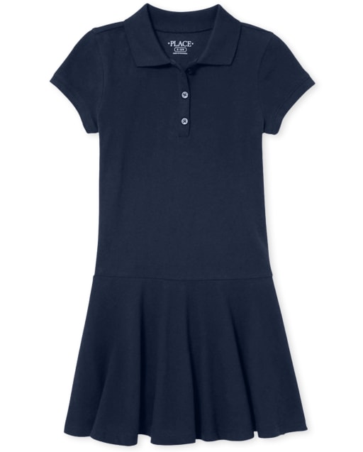Girls Uniform Pique Polo Dress